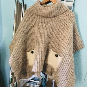 Anthropologie MOTH Wool Poncho